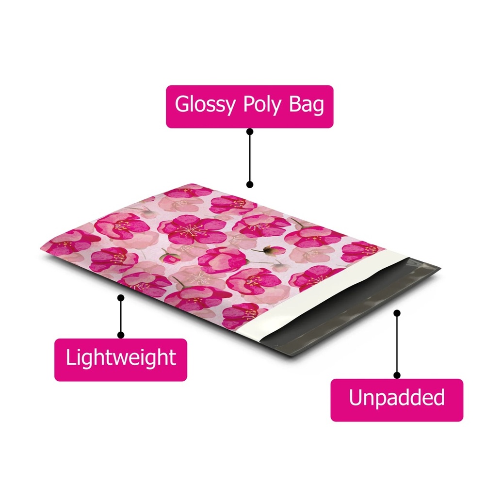 Pink Peonies Poly Mailer’s 10x13 Pack of 25 - Picture 7 of 12